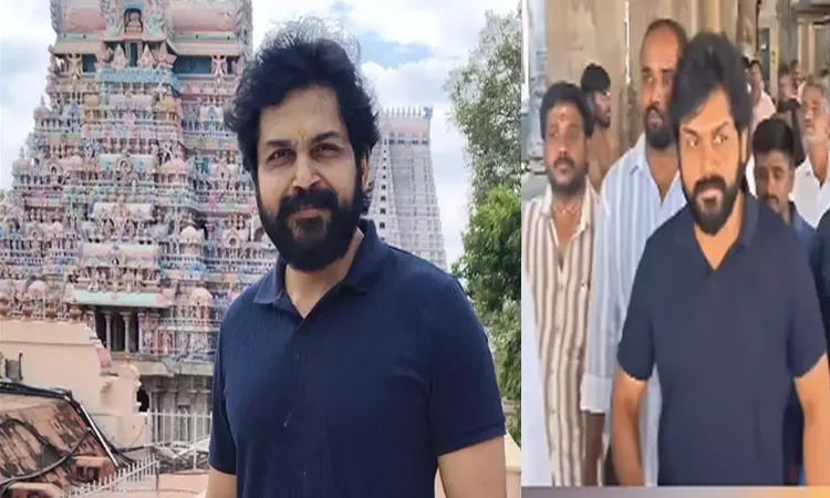 ஸ்ரீரங்கம் கோவிலில் சாமி தரிசனம் செய்த நடிகர் கார்த்தி!