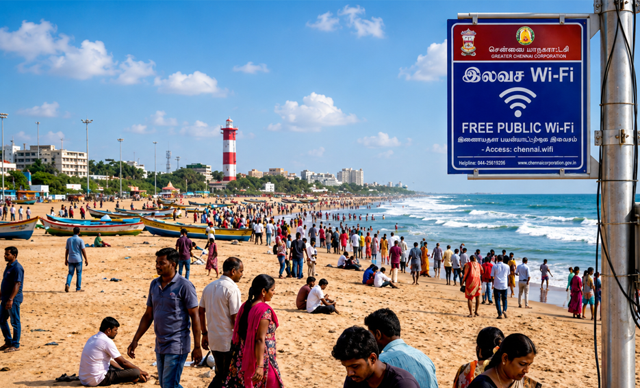 சென்னையில் 44 இடங்களில் இலவச வைஃபை வசதி: பொதுமக்களுக்கு டிஜிட்டல் சேவை விரிவாக்கம்!