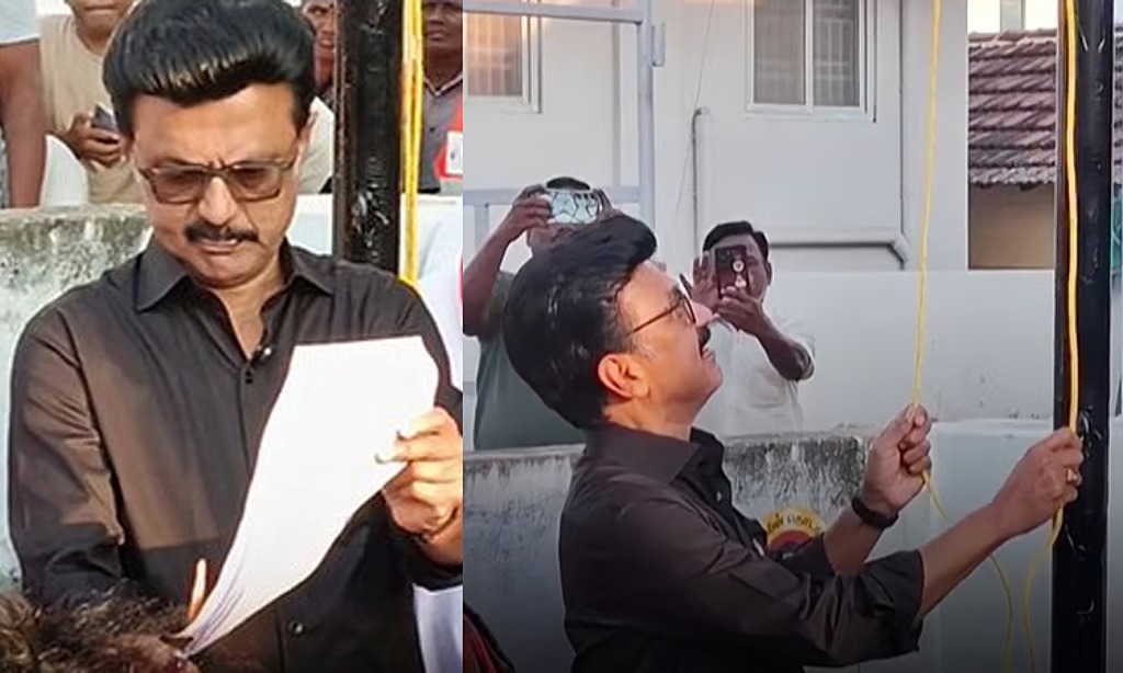 தொகுதி மறுவரையறை மசோதா நகலை எரித்து முதல்வர் மு.க.ஸ்டாலின் அதிரடி எதிர்ப்பு!